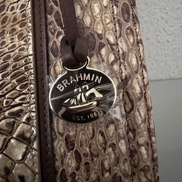 NWT BRAHMIN Caroline Cashew Cooper Croc- Embossed Genuine Leather‎ Satchel - Picture 10 of 16